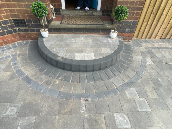 Block Paved Driveway With Half Moon Step In Rugby (2)