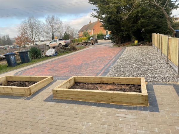 Our workers paving a driveway in Long Lawford