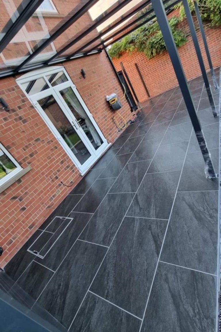 Porcelain Patio Installation in Alcester, Warwickshire, B49 6AU