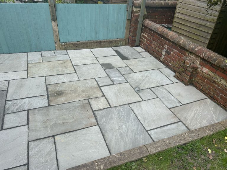 Sandstone patio Installation in Willington, Warwickshire, CV36 5HT