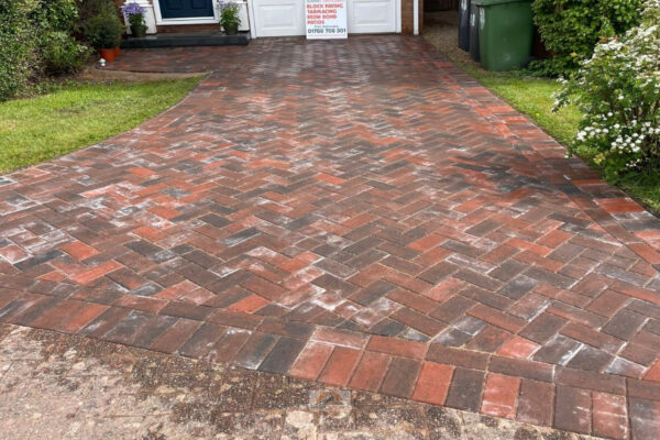 Block Paved Driveway And Sandstone Slabbed Patio In Rugby (4)