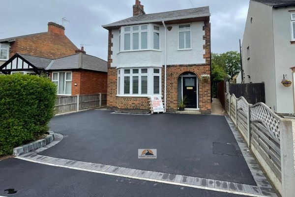 Tarmac Driveway With Brick Borders And Flowerbeds In Rugby (3)