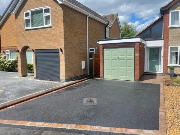 Tarmac Driveway With Tegula Paved Border And Pathway In Rugby (6)